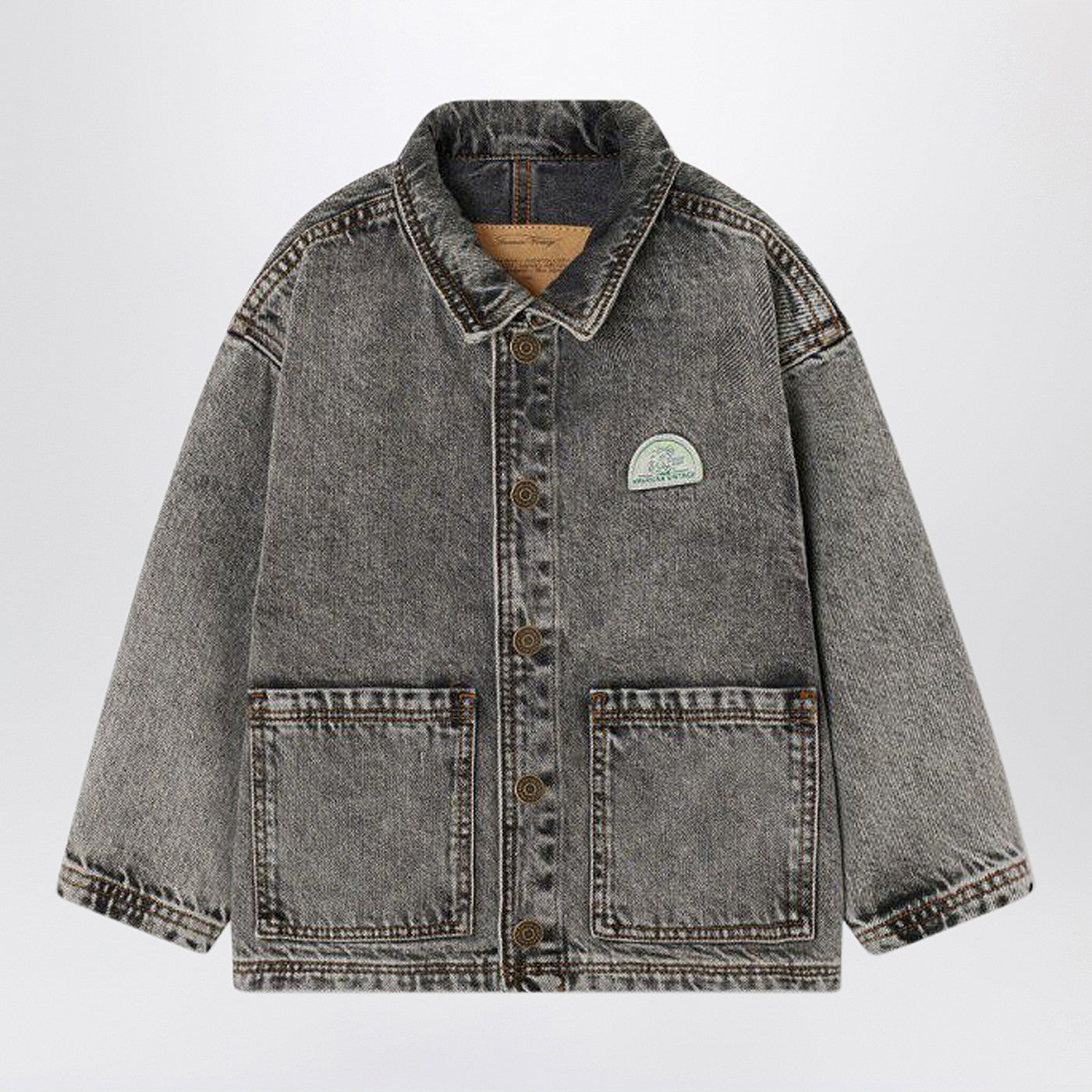 Veste en jean gris délavé