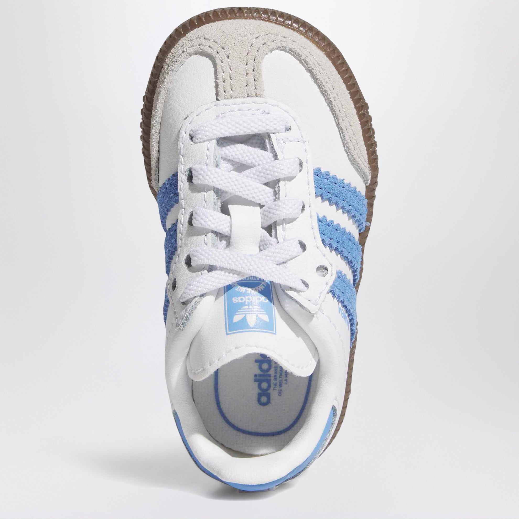 OG Samba sneakers in white/blue with elastic laces