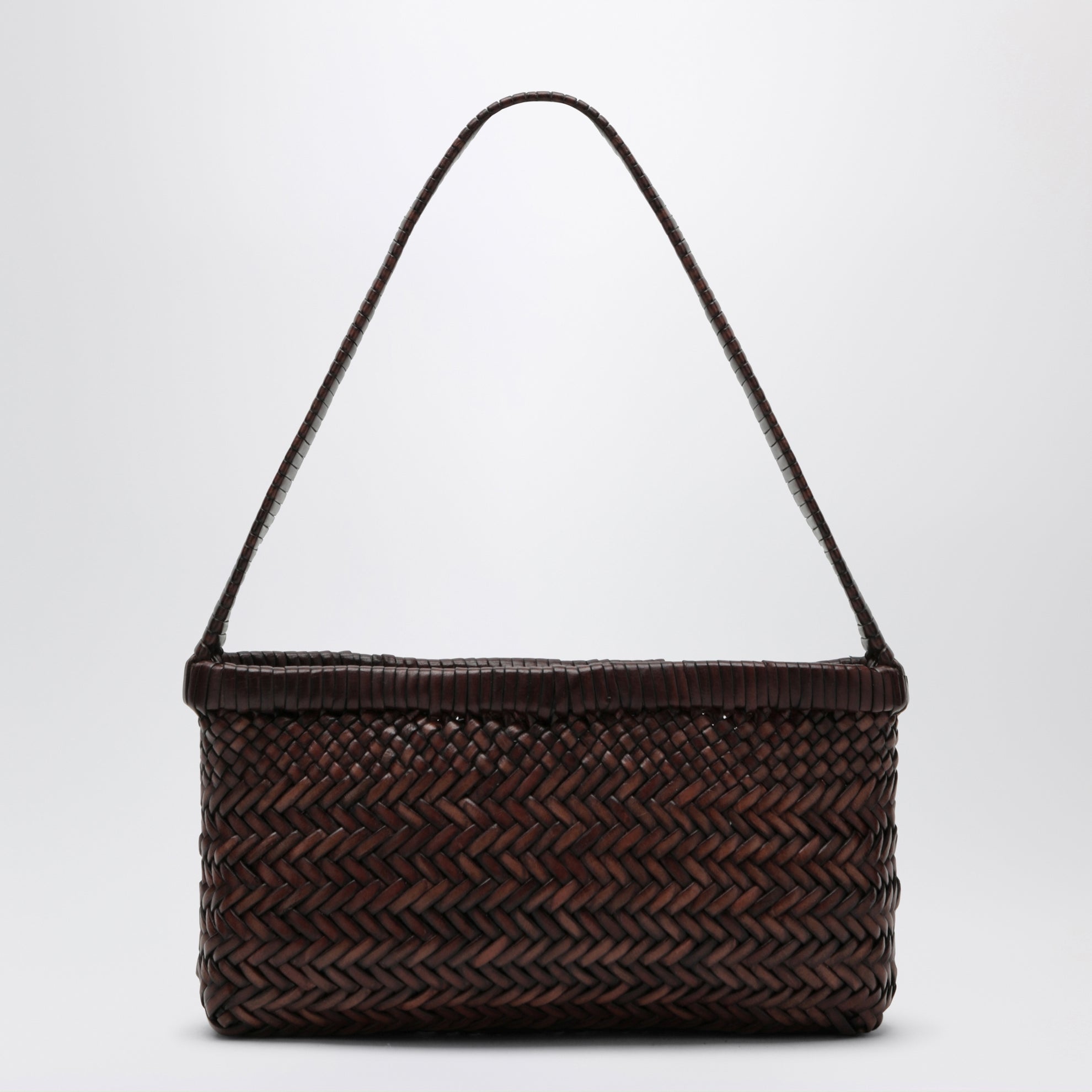 Borsa Canyon marrone scura in pelle
