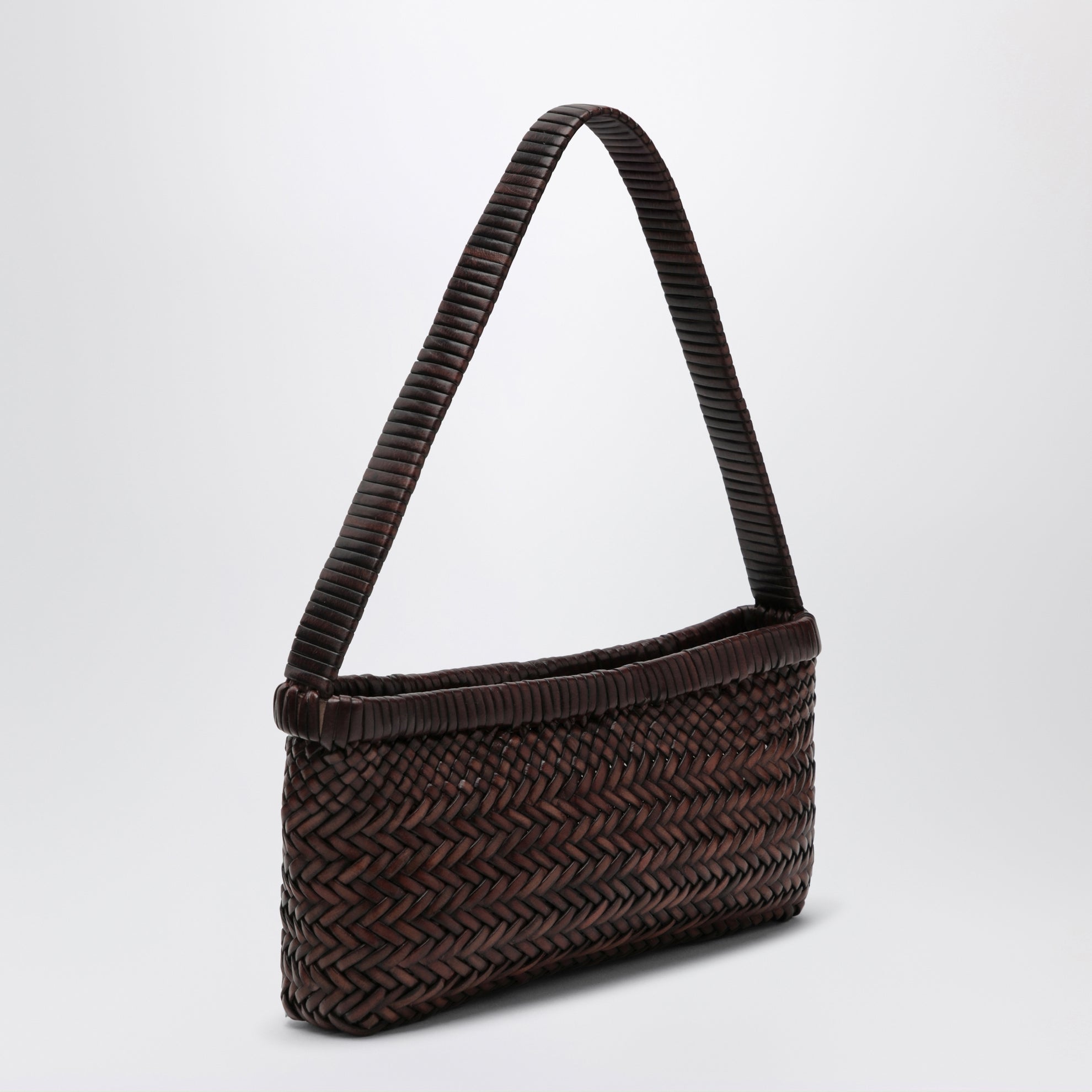 Borsa Canyon marrone scura in pelle
