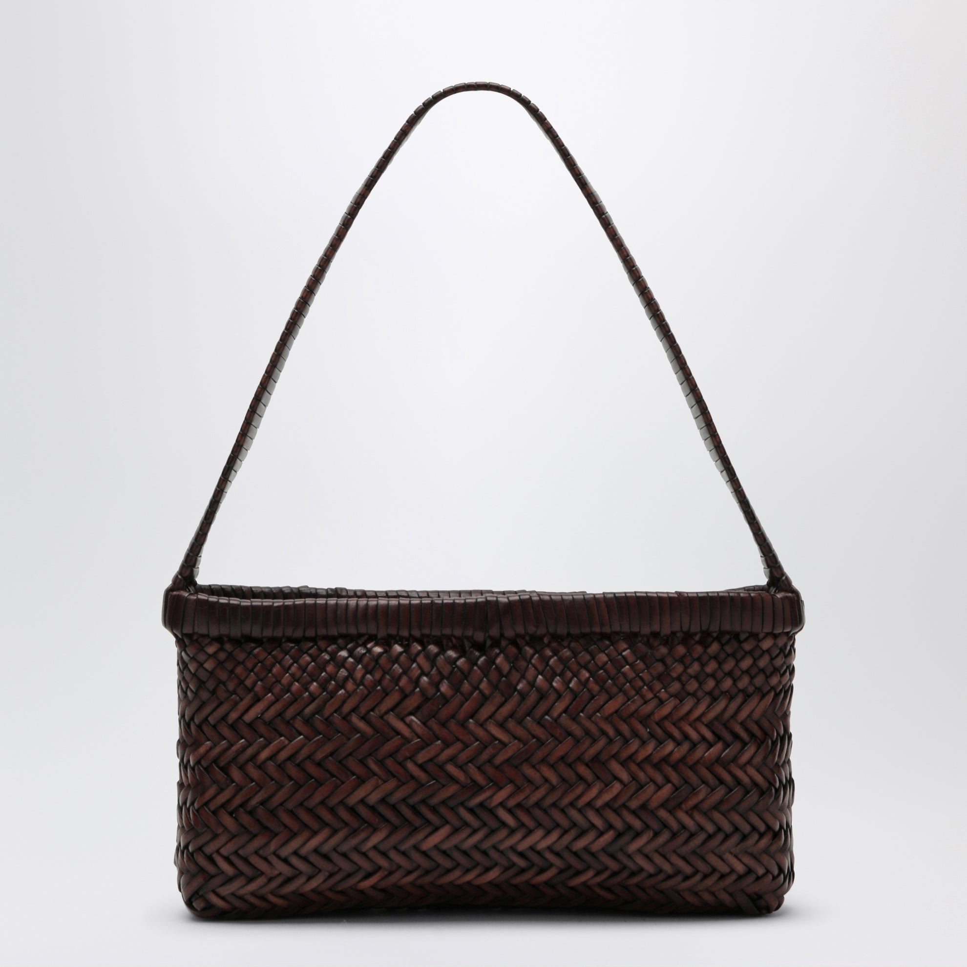 Borsa Canyon marrone scura in pelle
