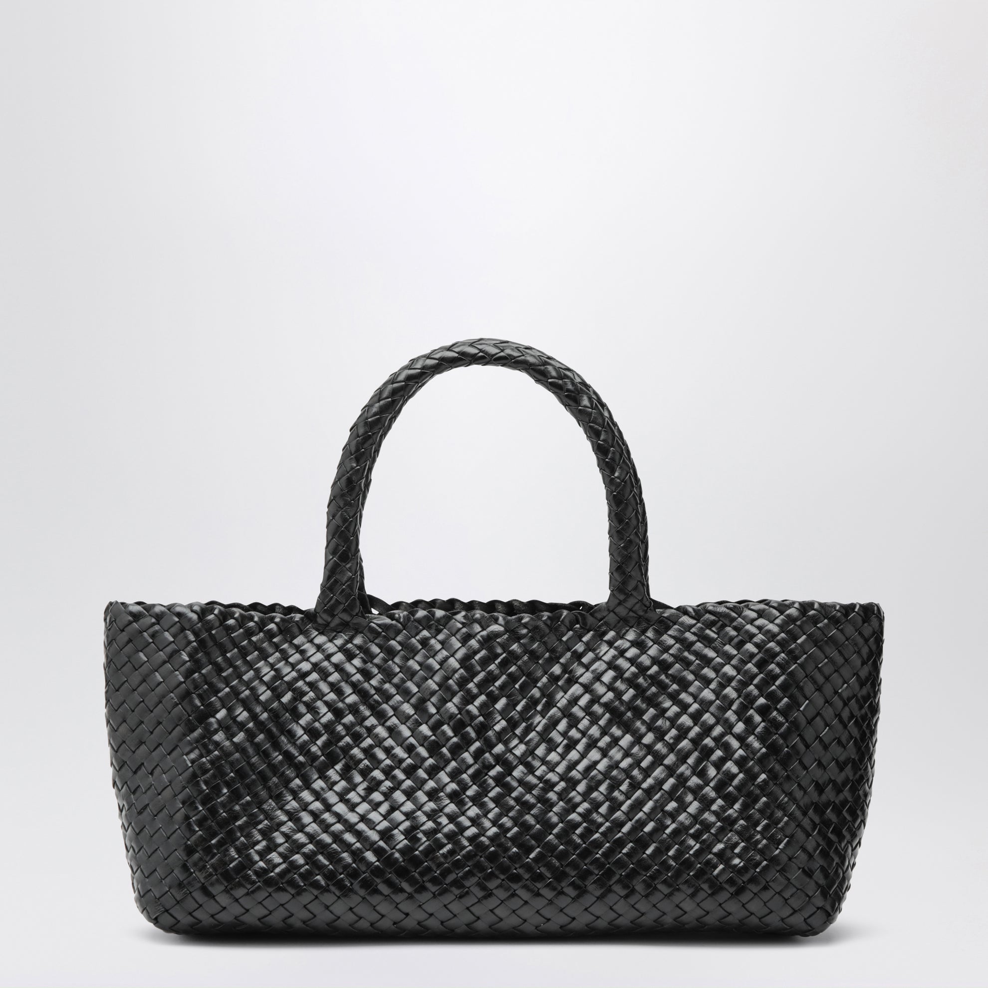 Borsa Rio in pelle nera intrecciata