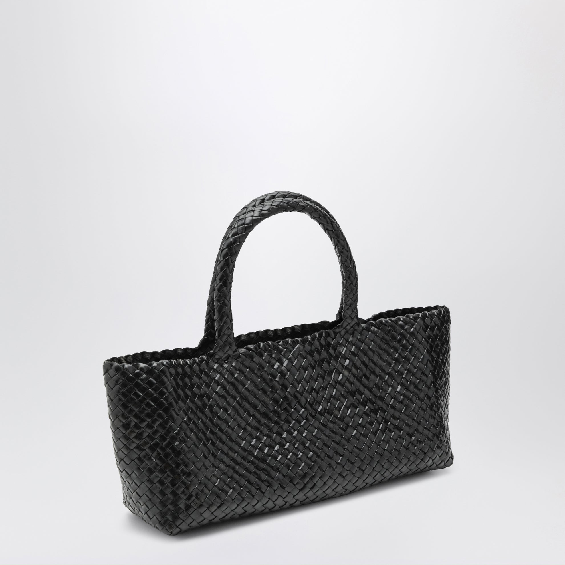 Borsa Rio in pelle nera intrecciata