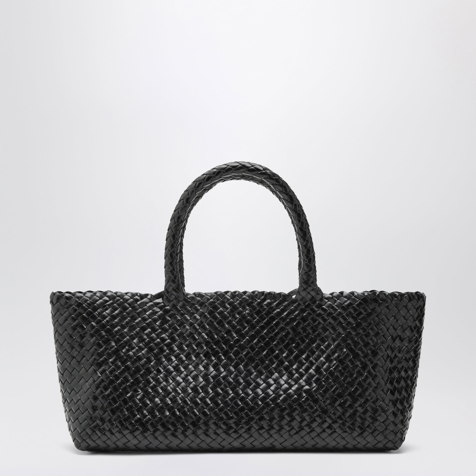 Borsa Rio in pelle nera intrecciata