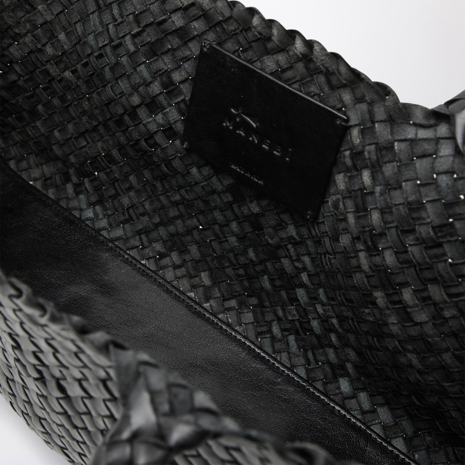 Borsa Rio in pelle nera intrecciata