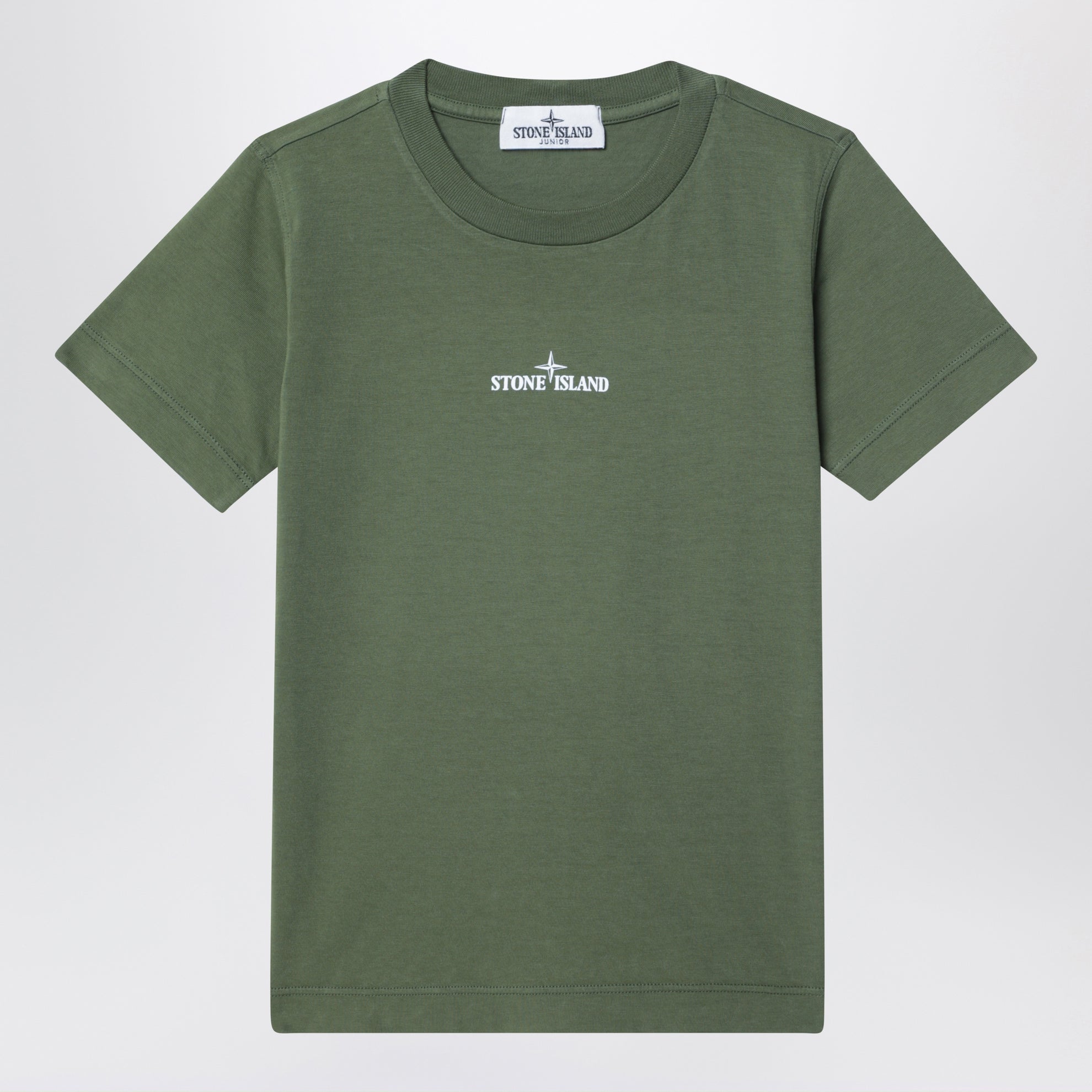 T-shirt verde militare con stampe logo