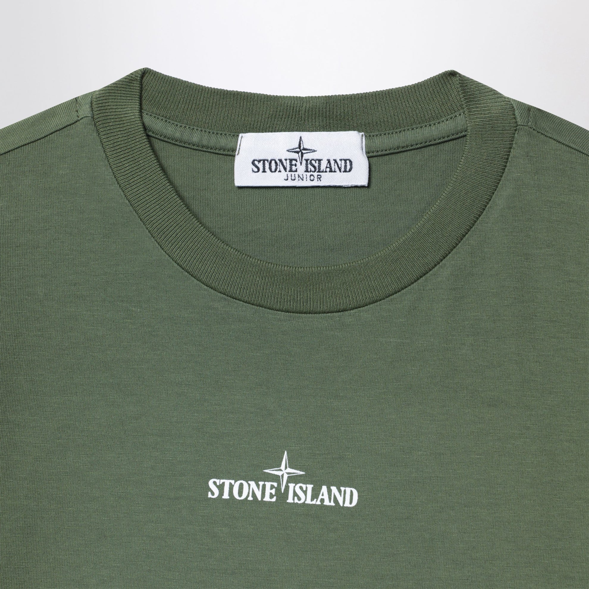 T-shirt verde militare con stampe logo