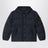 Navy nylon hooded down jacket
