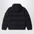 Black nylon hooded down jacket