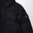 Black nylon hooded down jacket