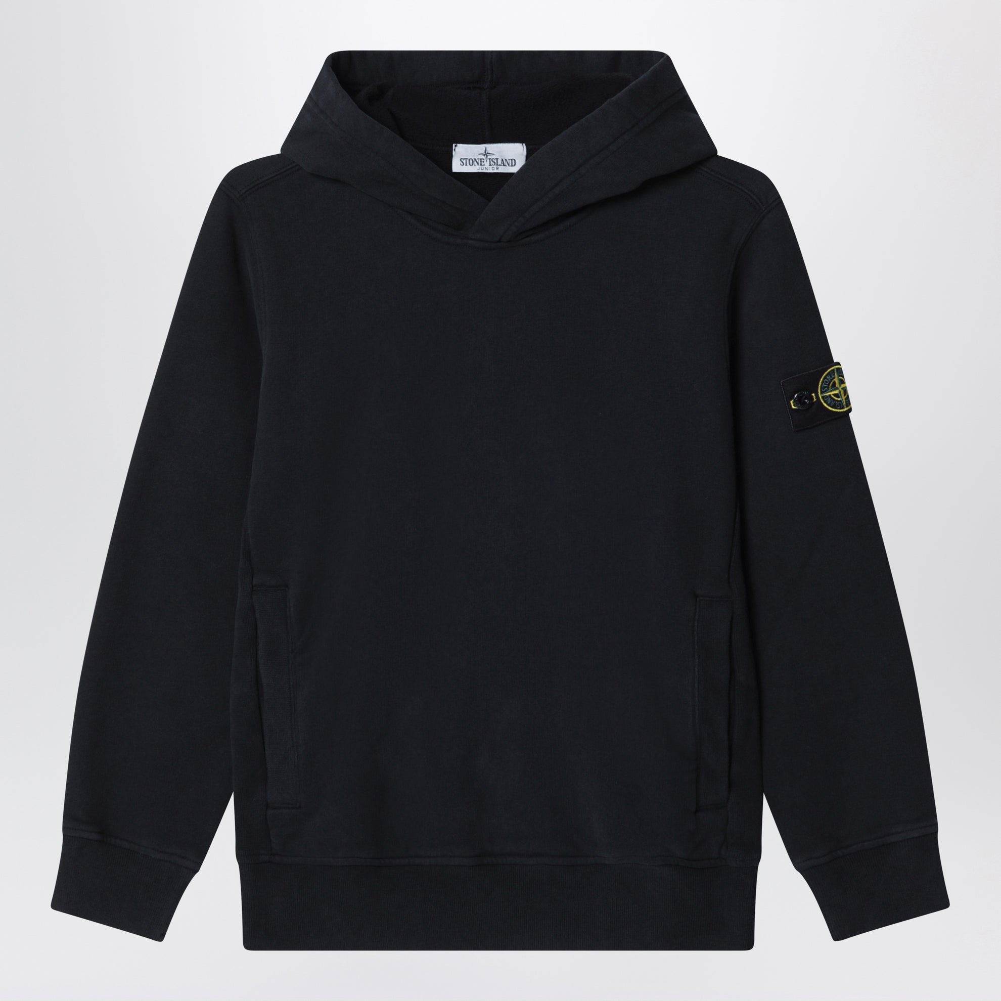 Felpa con cappuccio nera in cotone