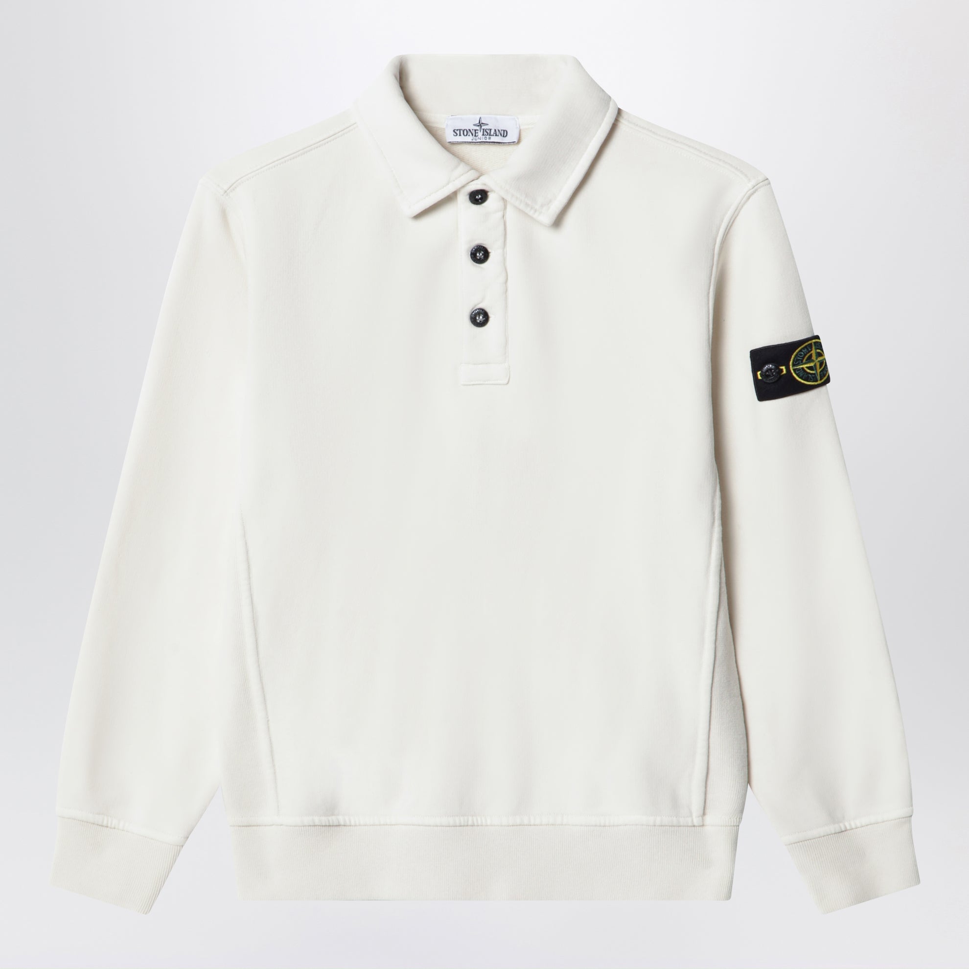 Sweatshirt im Polo-Stil in Kreidefarbe aus Baumwolle
