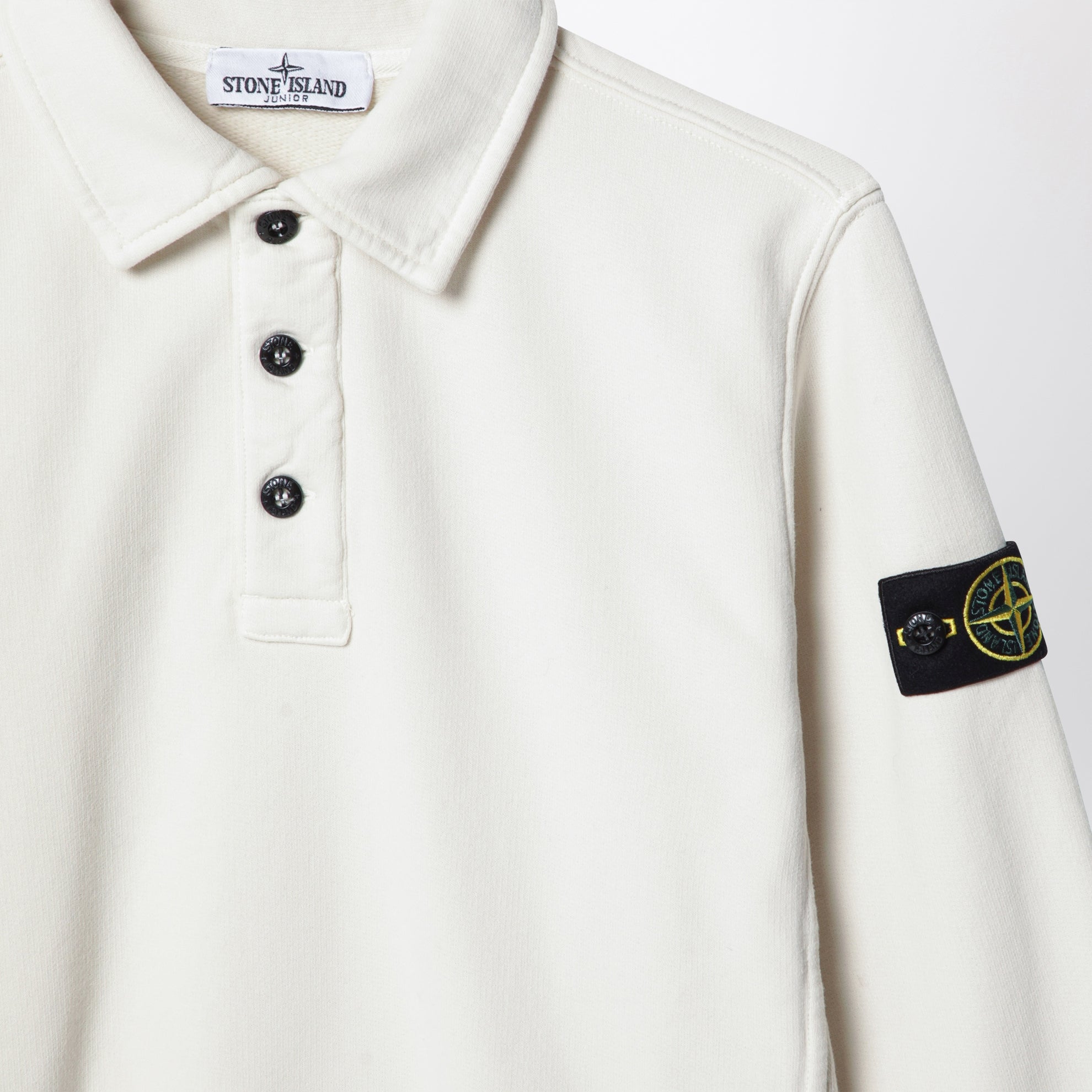 Sweatshirt im Polo-Stil in Kreidefarbe aus Baumwolle