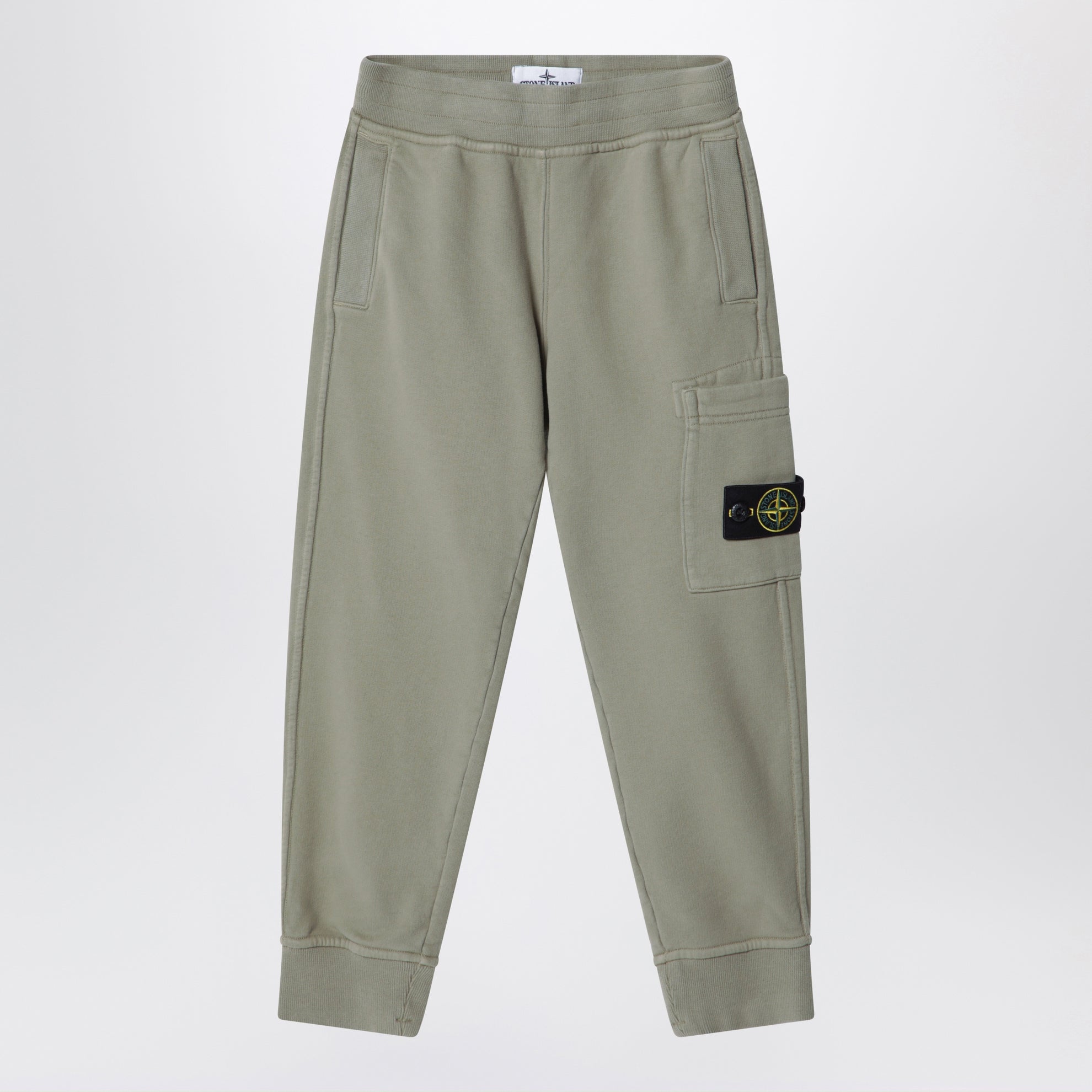 Pantalon de jogging en coton couleur mousse avec patch Compass
