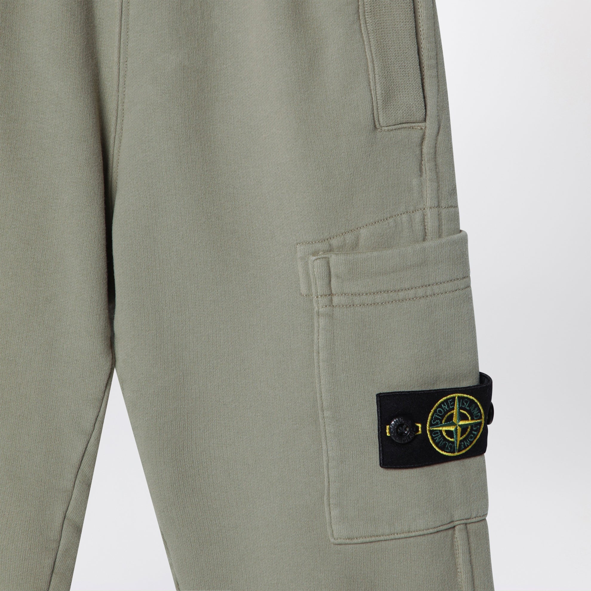 Pantalon de jogging en coton couleur mousse avec patch Compass