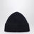 Navy wool-blend beanie with logo patch