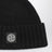 Black wool-blend beanie with logo patch