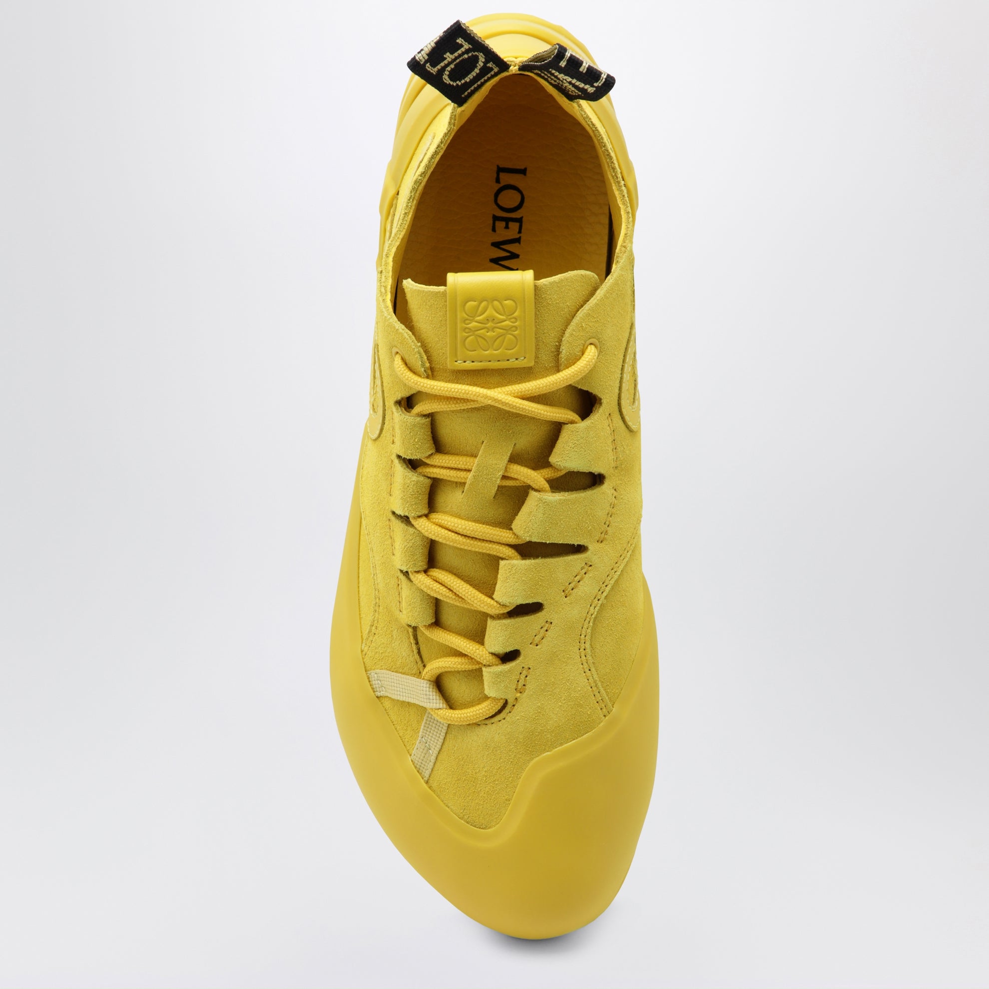 Sneaker Grip in pelle di vitello scamosciata gialla