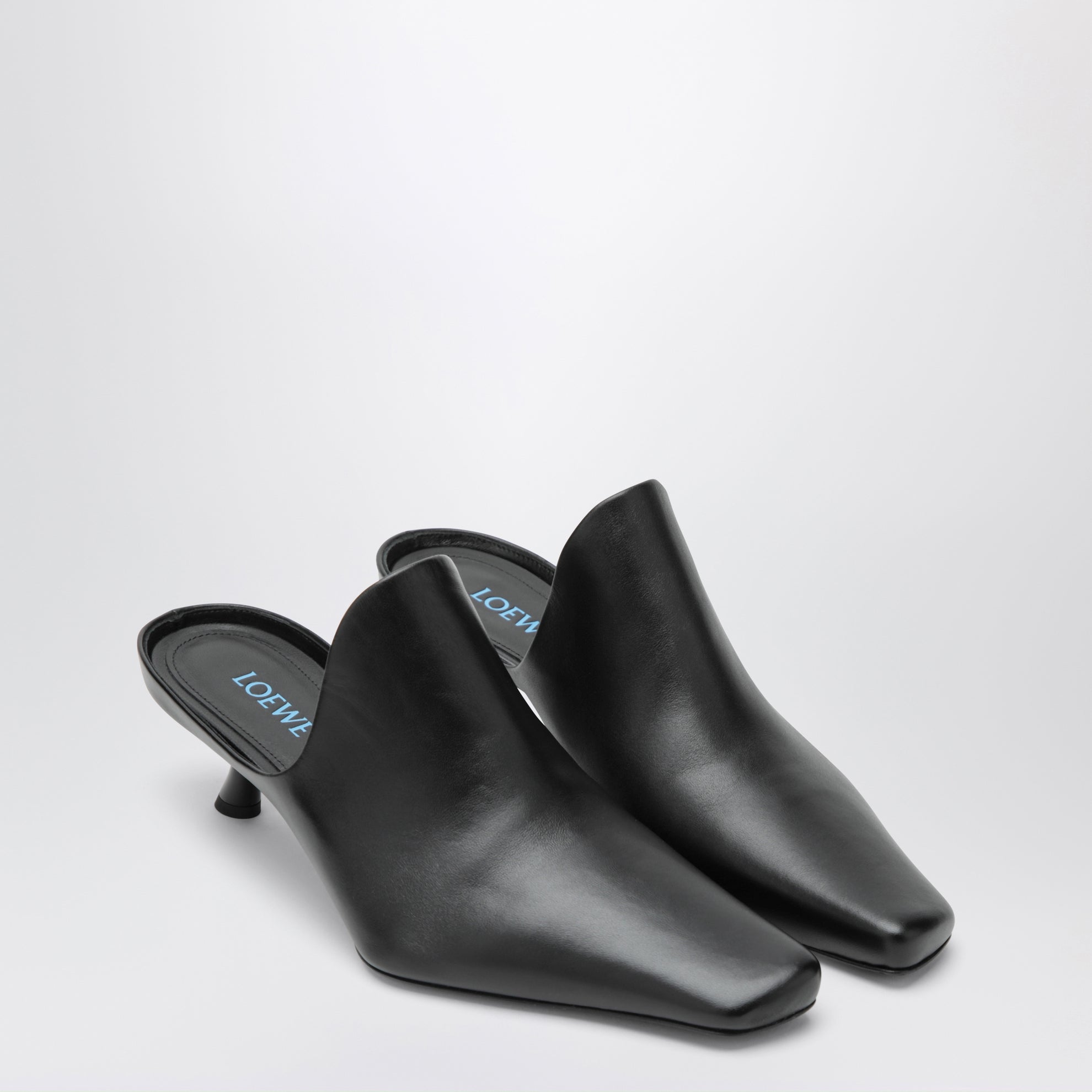Emily lambskin leather mules in black