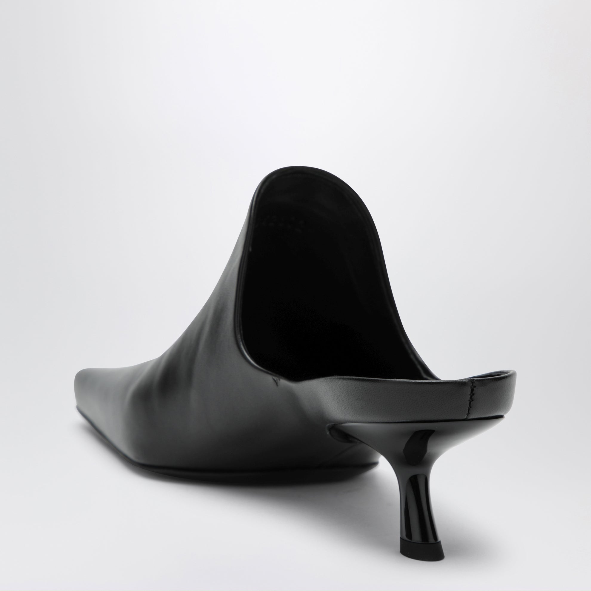 Emily lambskin leather mules in black