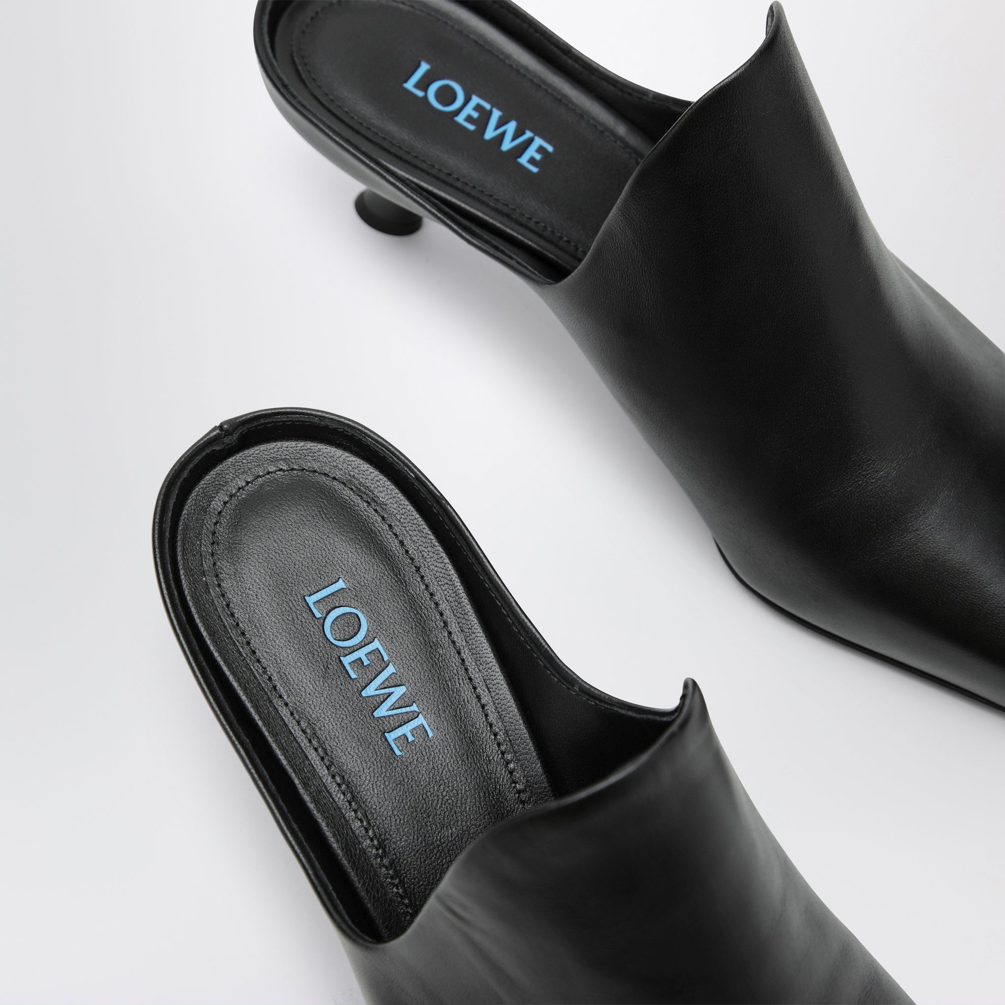 Emily lambskin leather mules in black