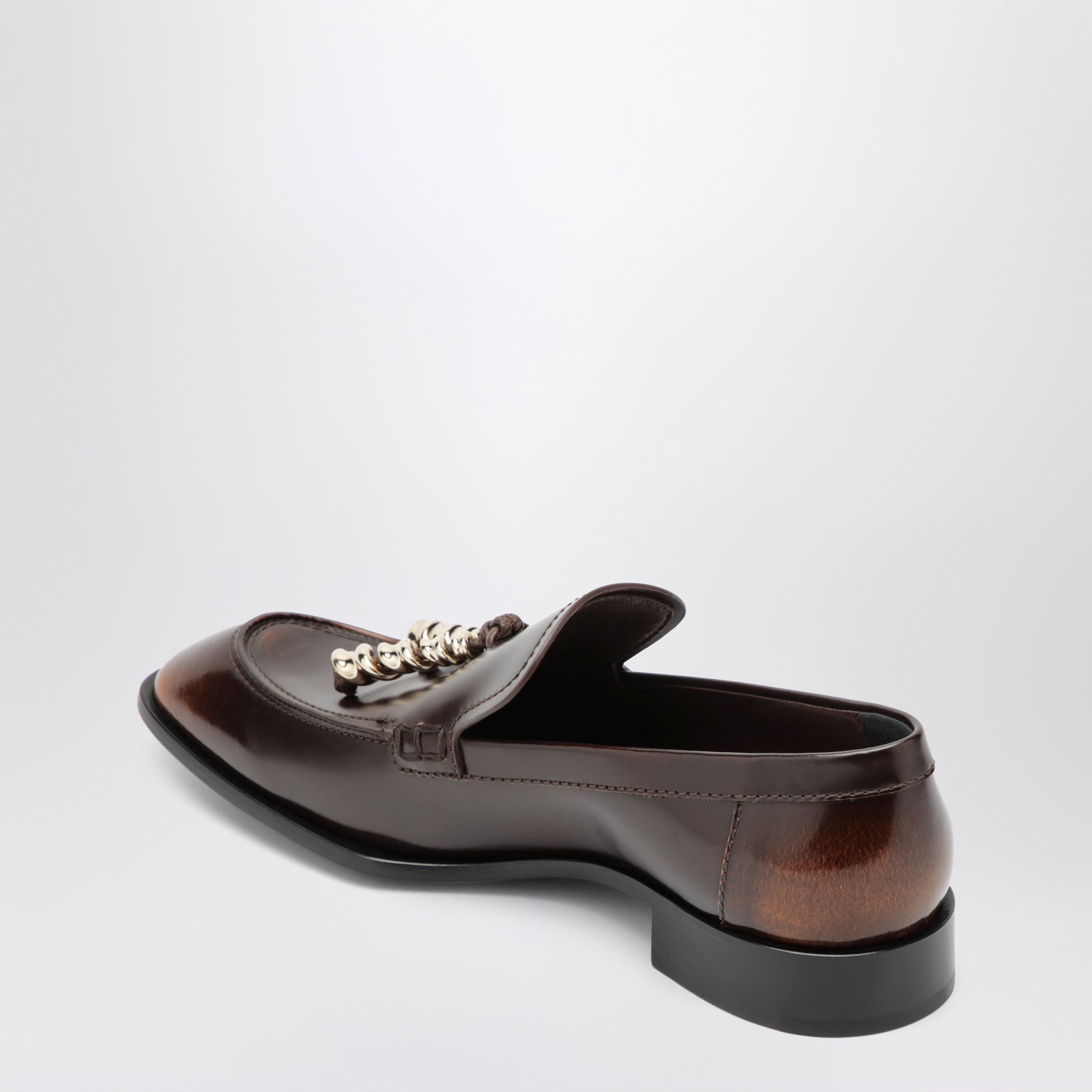 Edge loafers in brown brushed calfskin