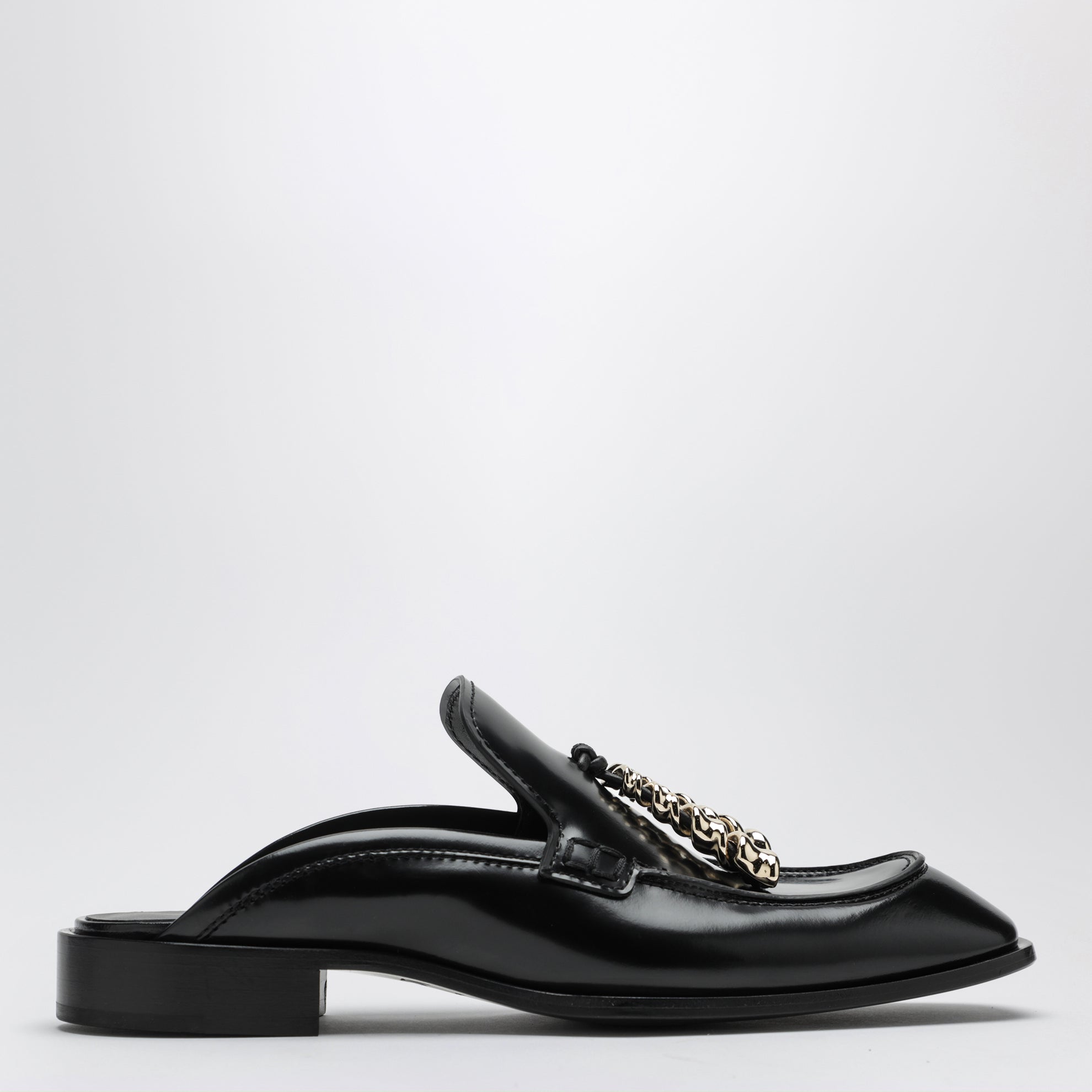 Mocassini mule Edge neri in pelle di vitello spazzolata