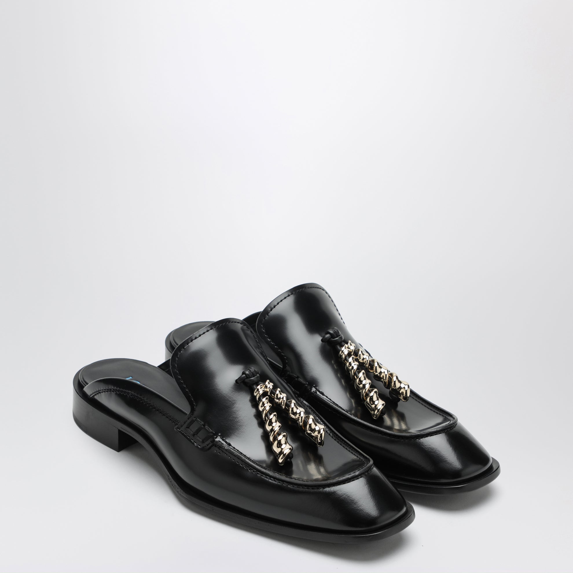Mocassini mule Edge neri in pelle di vitello spazzolata