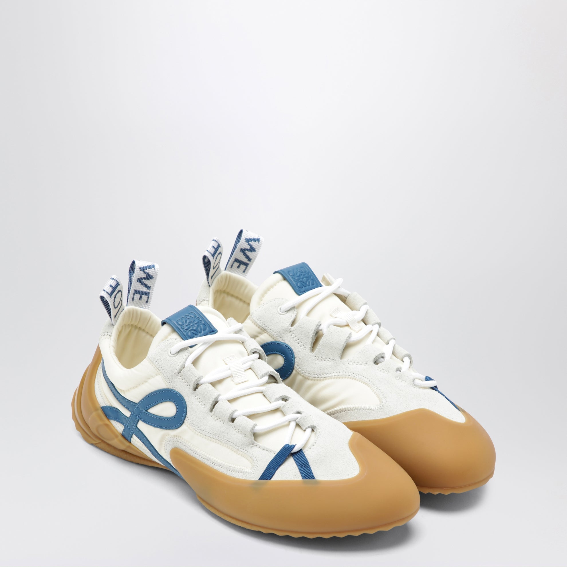 Grip Sneakers aus Nylon und Wildleder in Weiß / Schwarz