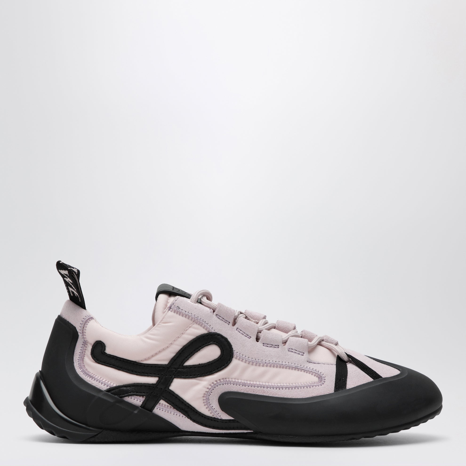 Baskets Grip en nylon et cuir suédé rose/noir