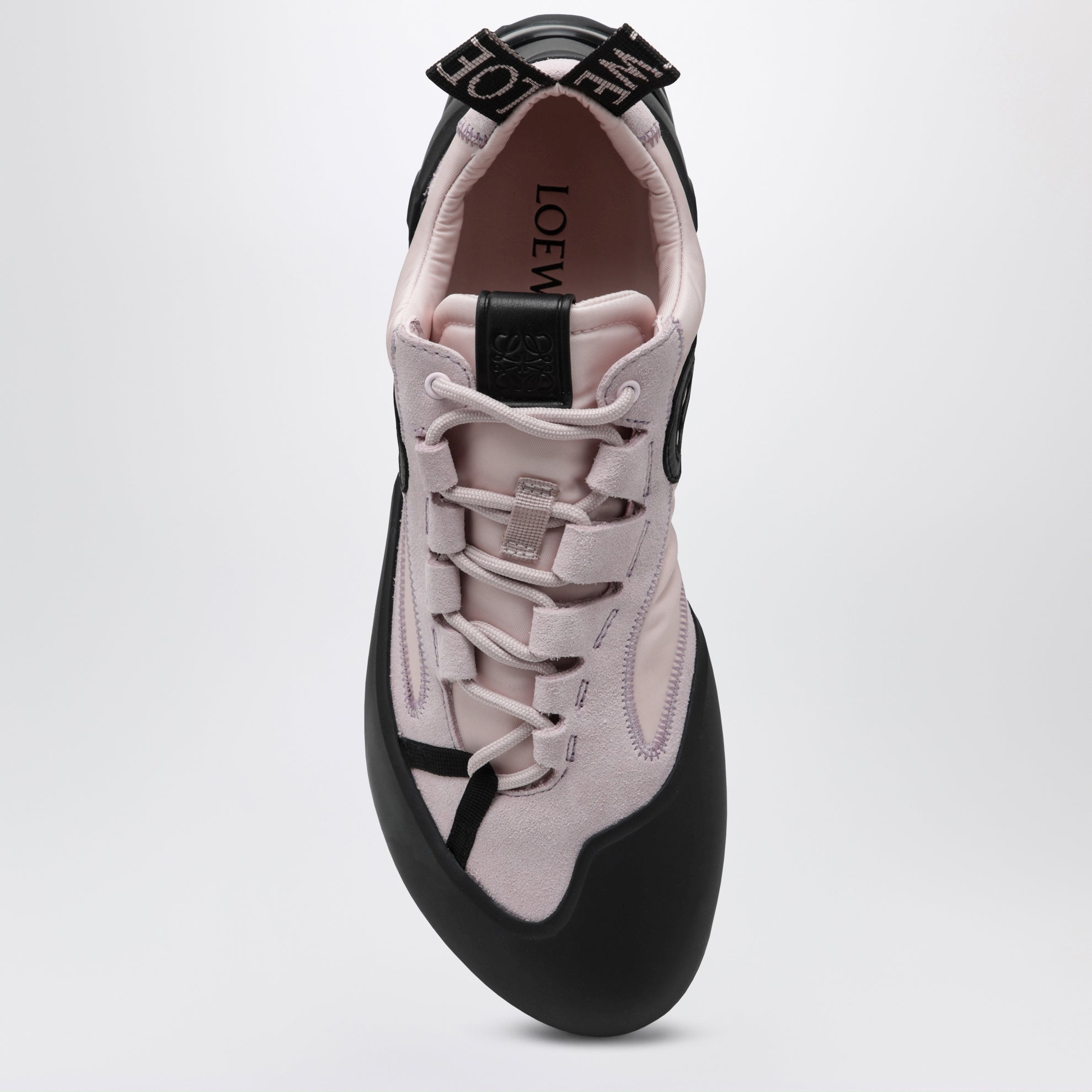 Baskets Grip en nylon et cuir suédé rose/noir