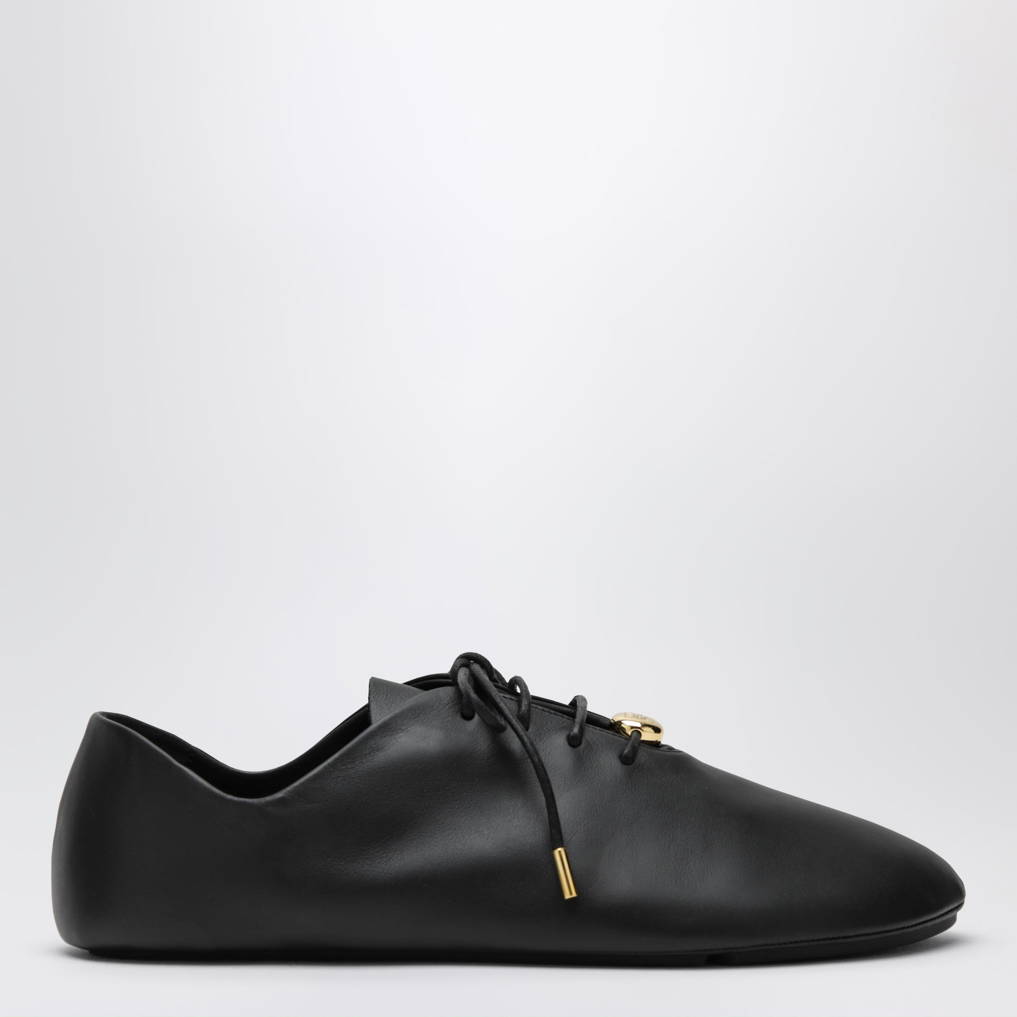 Schwarze Pebble Soft Schnürschuhe aus Kalbsnappaleder