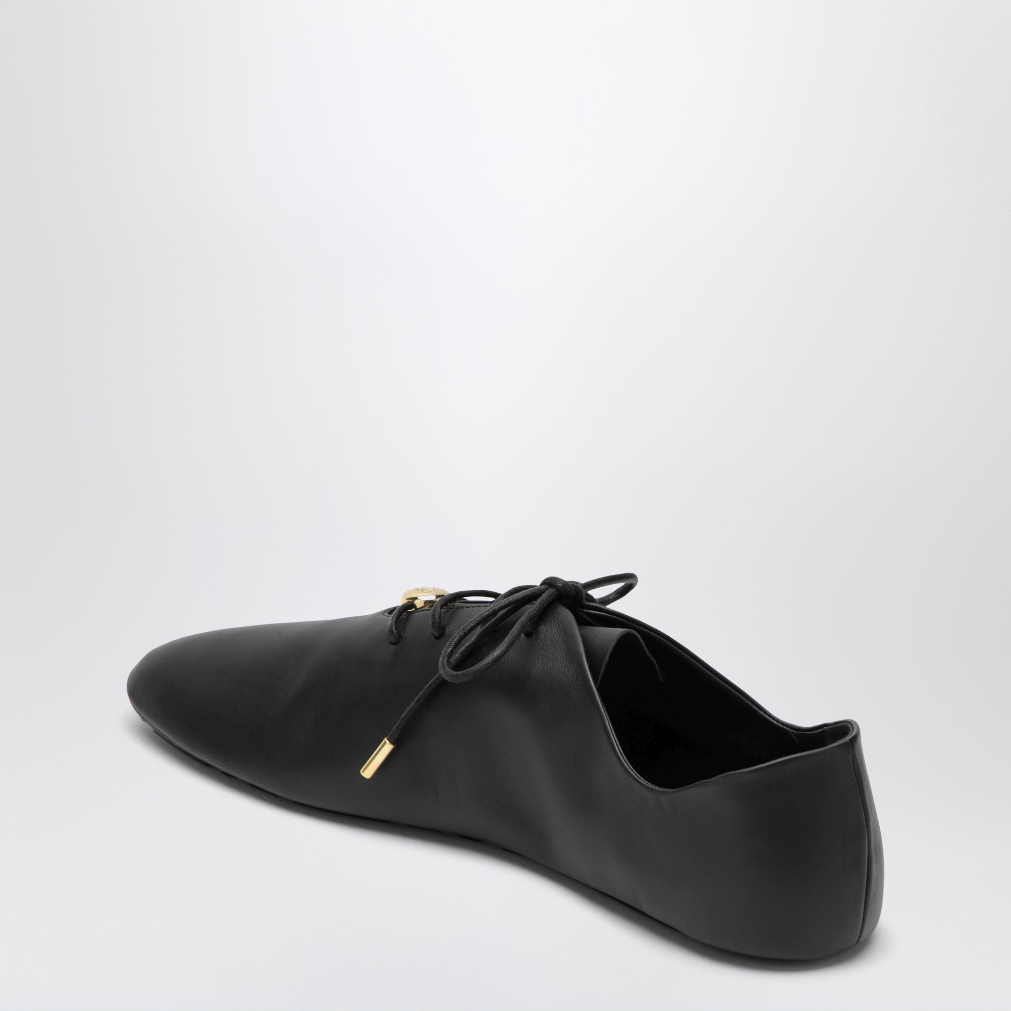 Schwarze Pebble Soft Schnürschuhe aus Kalbsnappaleder