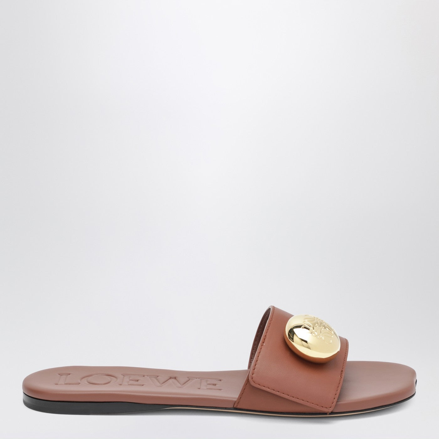 Slide Pebble color ruggine in pelle