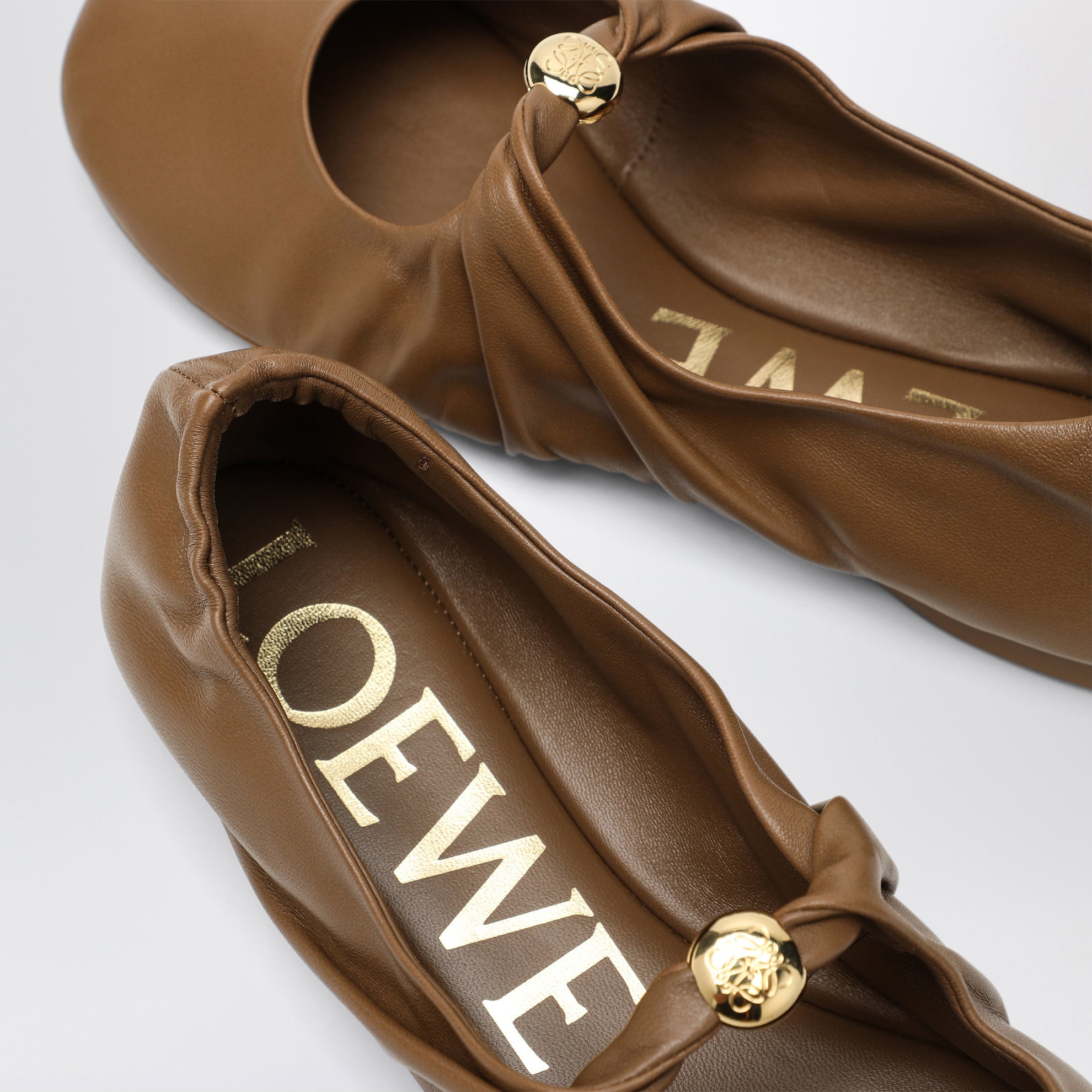 Brown Pebble ballet flats in nappa leather
