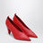 Red Origami Cubic Pumps in Leather