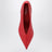 Red Origami Cubic Pumps in Leather