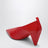 Red Origami Cubic Pumps in Leather