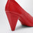 Red Origami Cubic Pumps in Leather