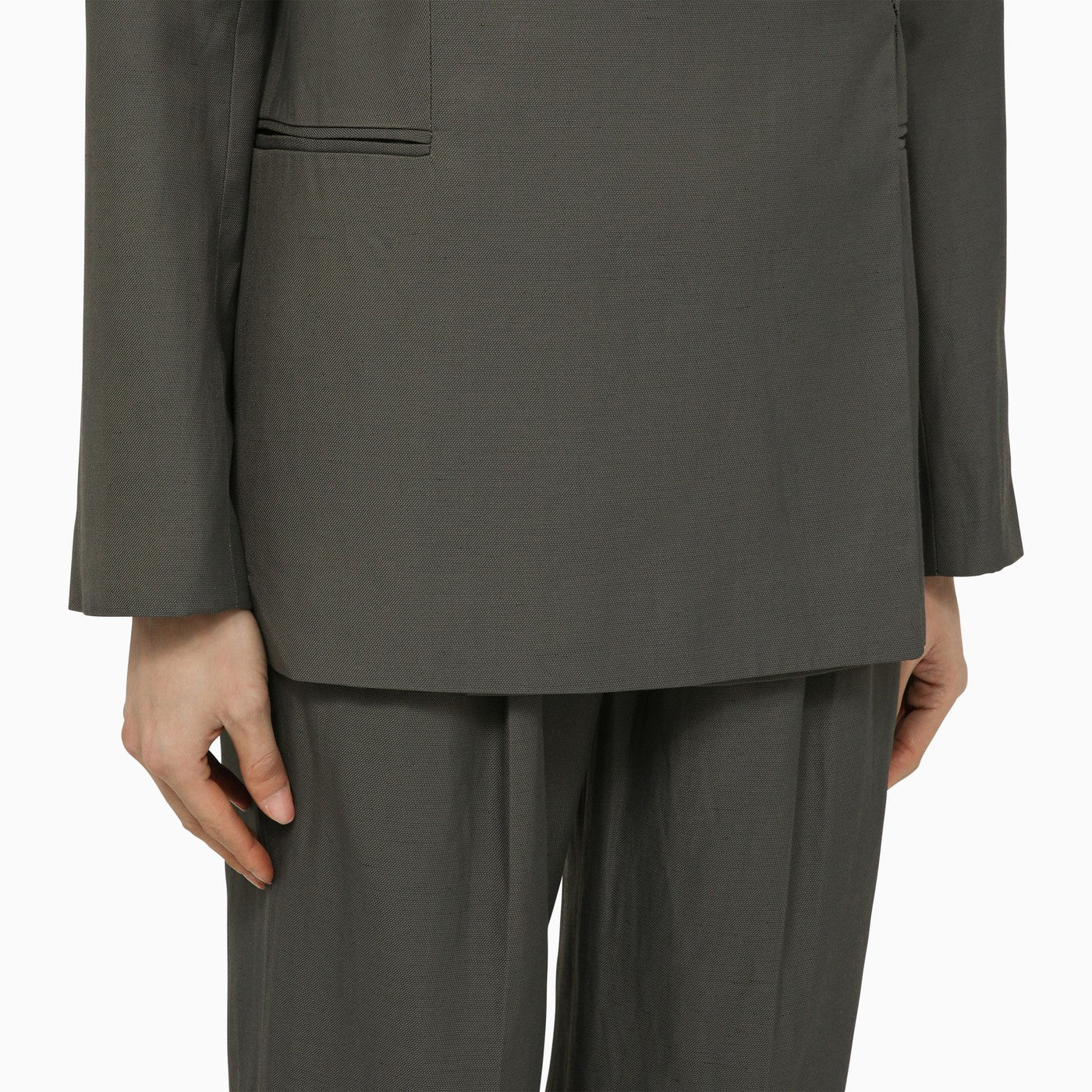 Sandyato single-breasted grey viscose blazer