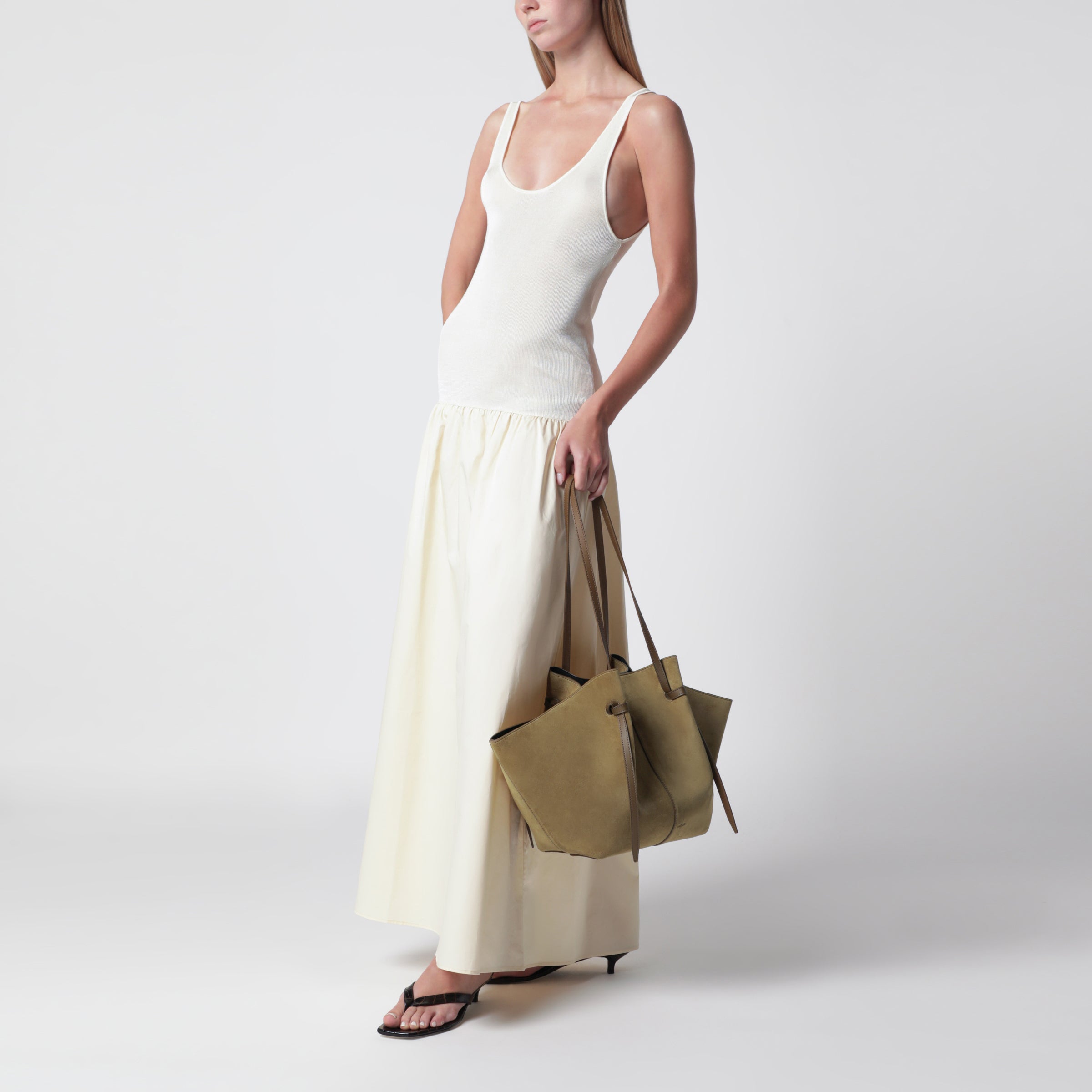 Yuzefi Large Mochi Bag in Fennel Suede Leather | TheDoubleF