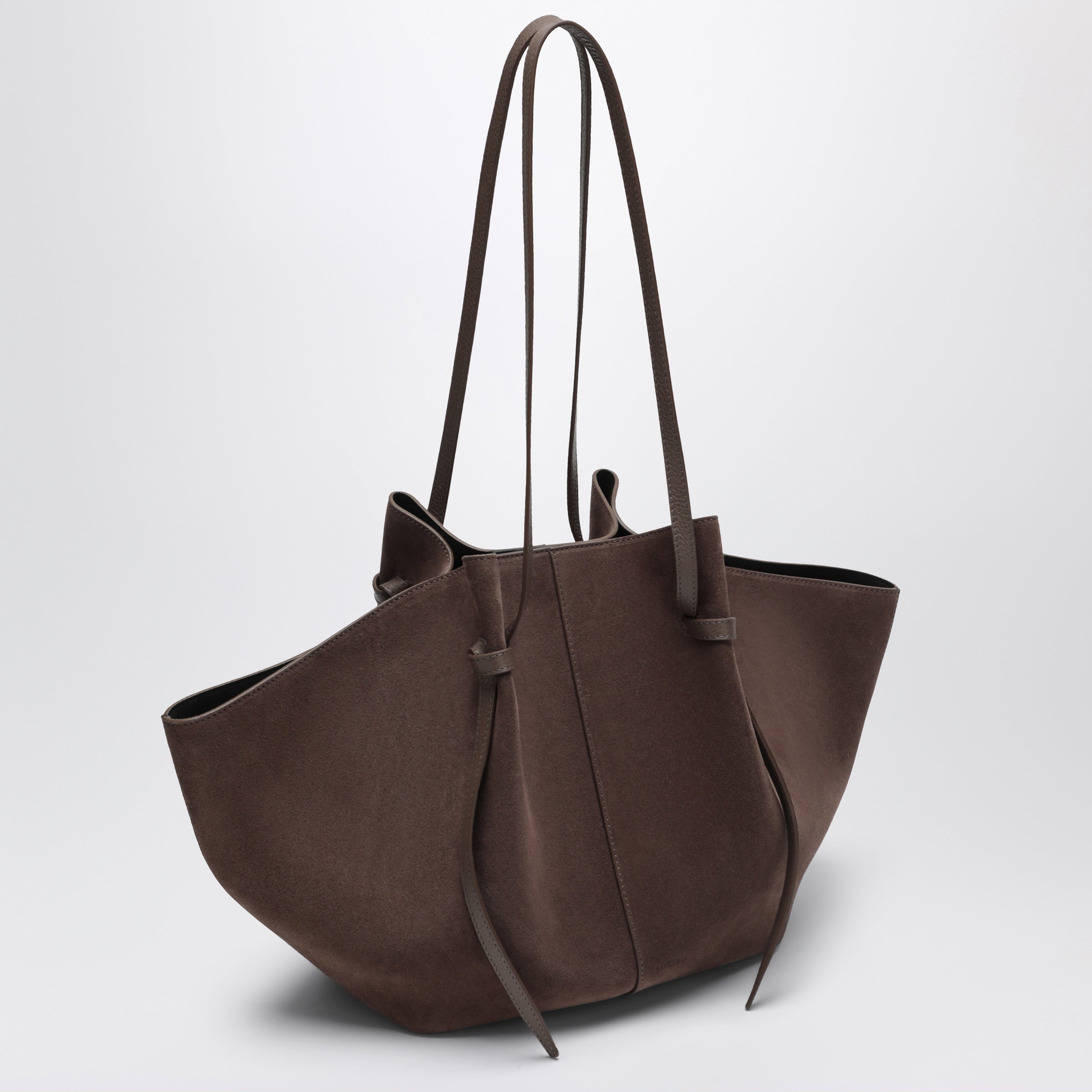 Yuzefi Large Mochi Bag in Nutmeg Suede Leather | TheDoubleF