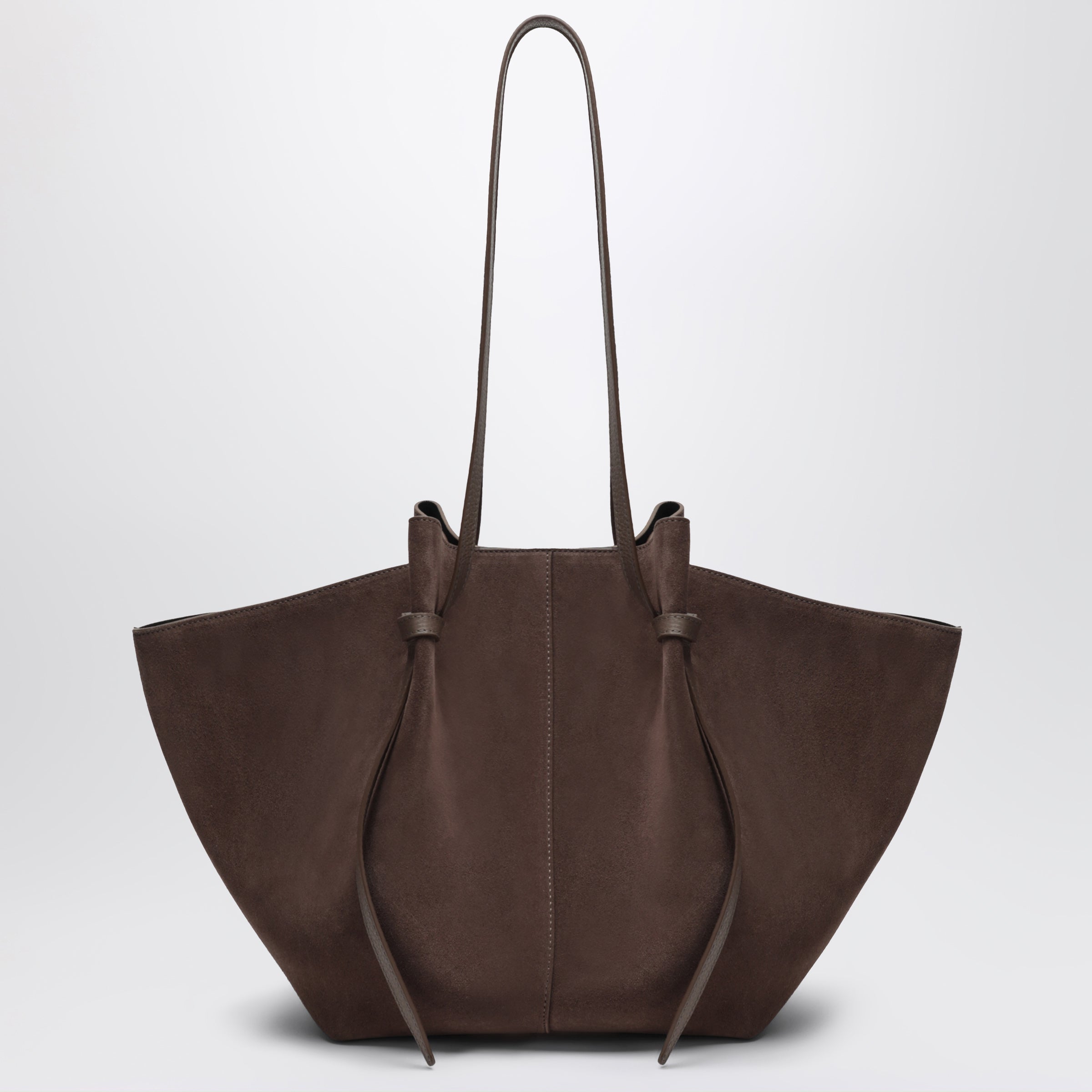 Yuzefi Large Mochi Bag in Nutmeg Suede Leather | TheDoubleF