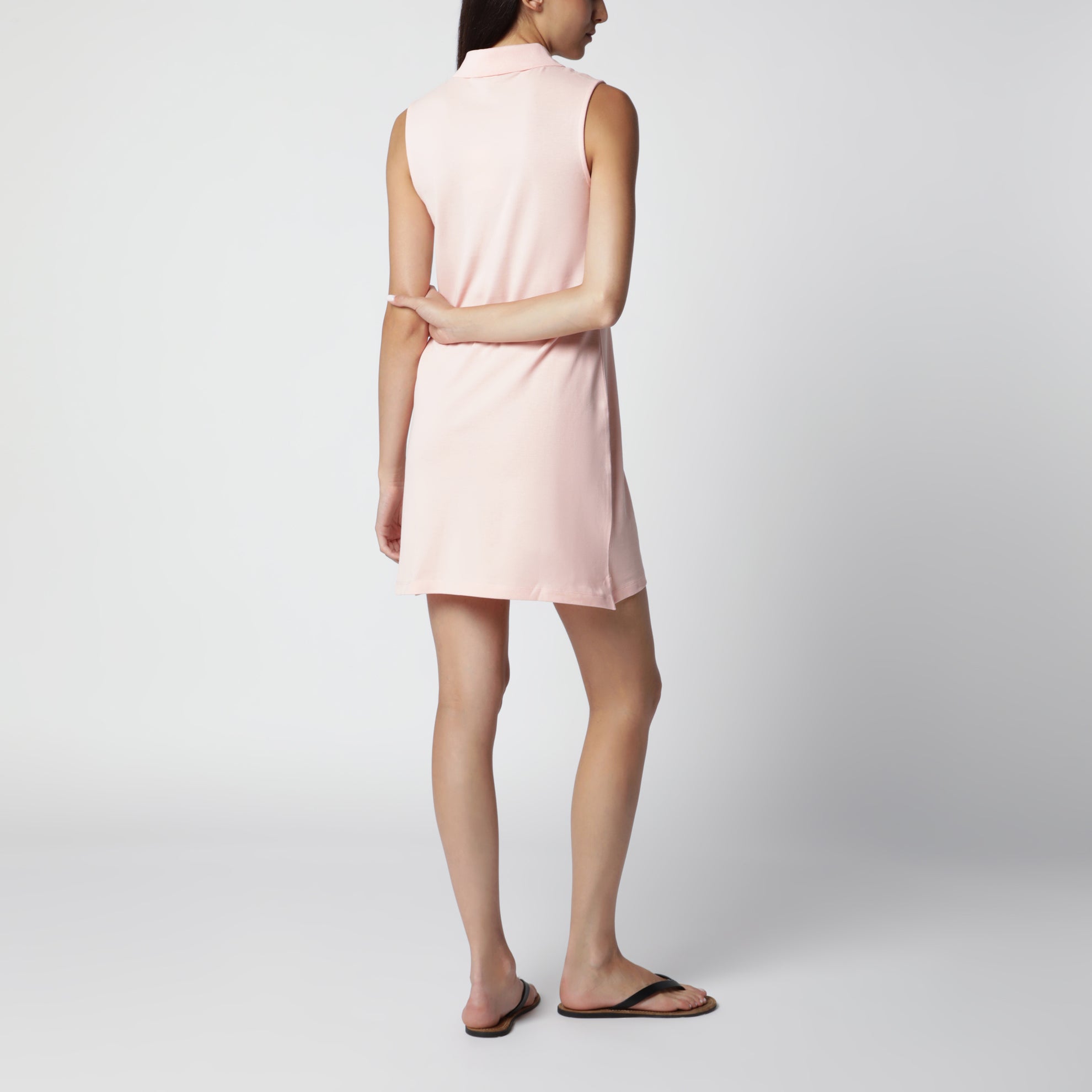 Abito polo Lauren senza maniche in cotone rosa