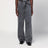 Jeans ampio nero effetto slavato