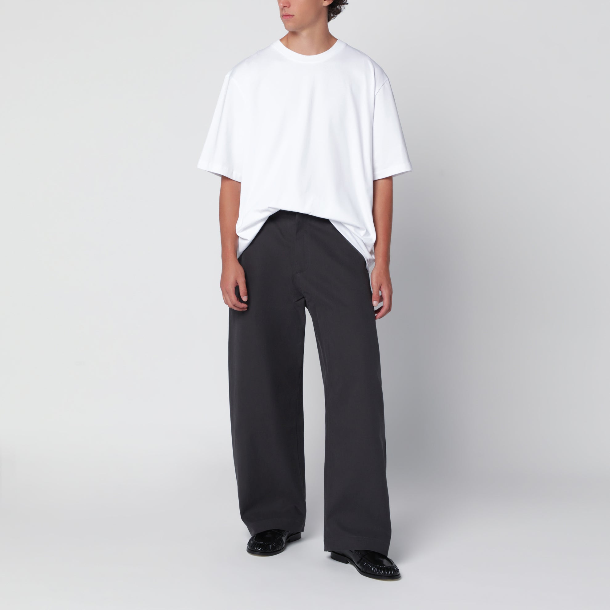 T-shirt Lay bianca vestibilità boxy