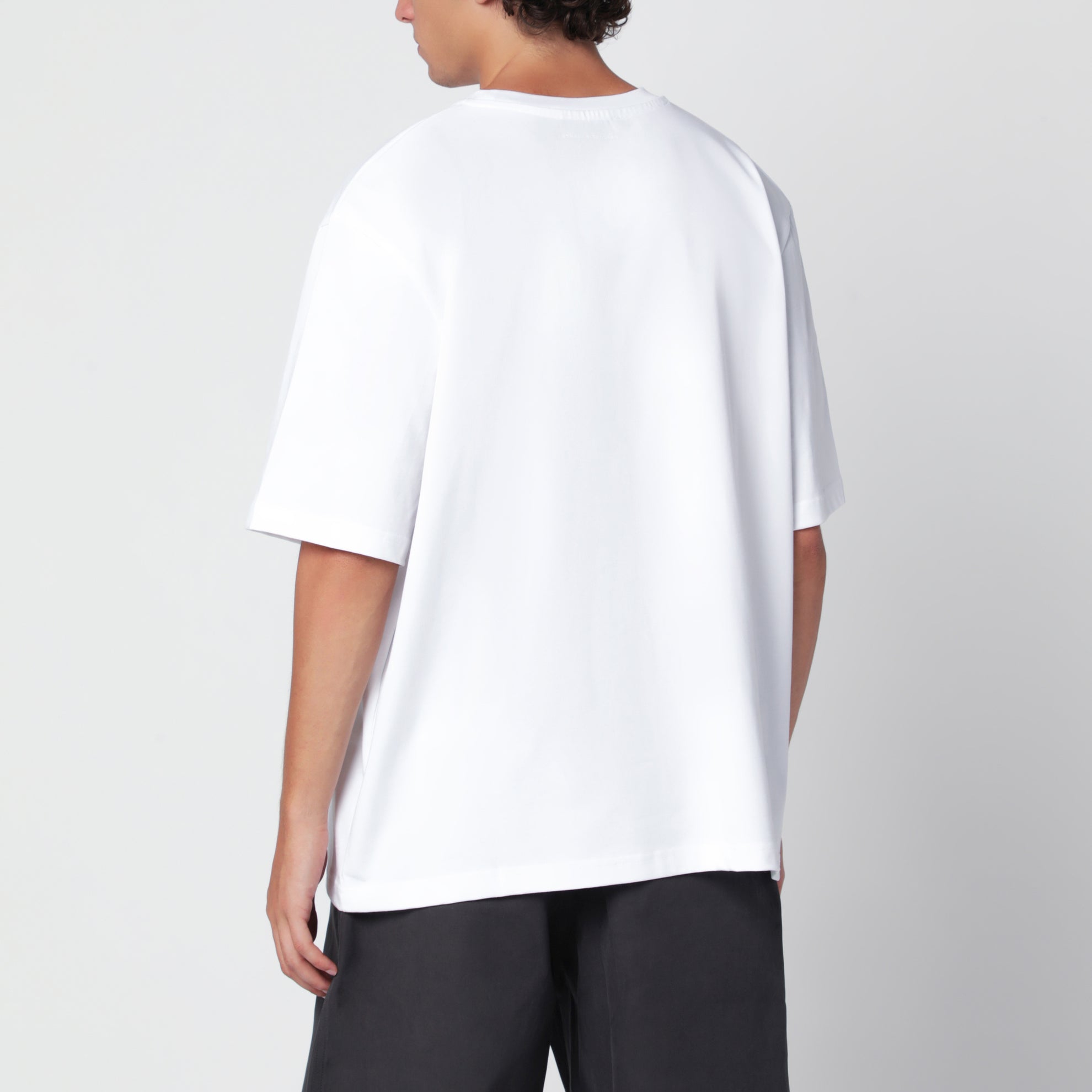 T-shirt Lay bianca vestibilità boxy