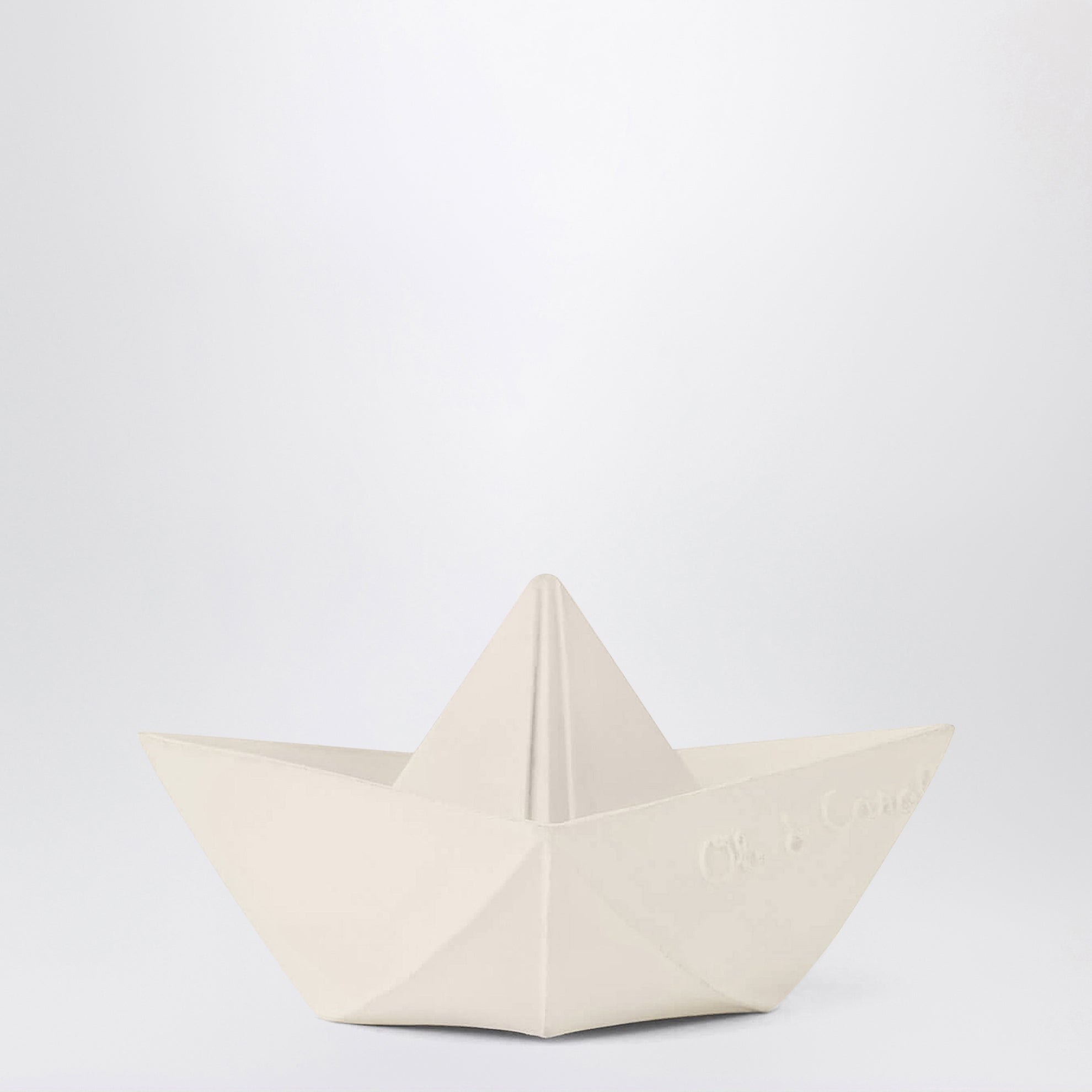 Jouet de bain bateau origami couleur vanille