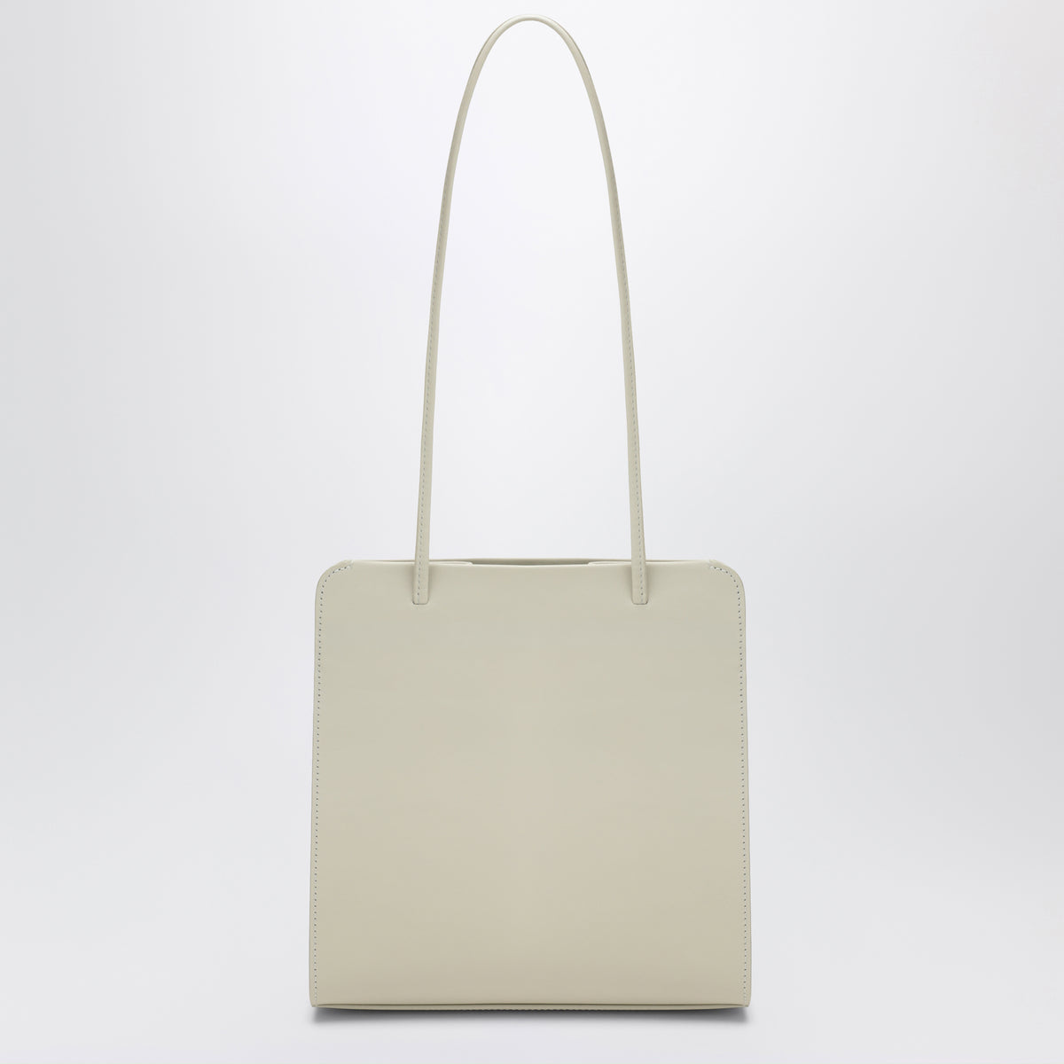 Ivory beige Lisse tote bag in brushed leather