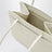 Ivory beige Lisse tote bag in brushed leather